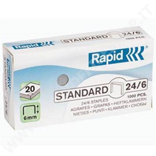 CF20000 PUNTI METALLICI RAPID SCATOLA 1.000PT 24-6 ZINCATI 24855600